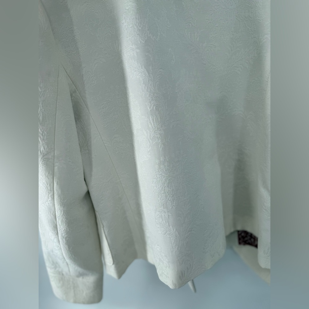 Talbots White Pea Coat Blazer Style Double-Breasted Elegance Size Small - Picture 5 of 9